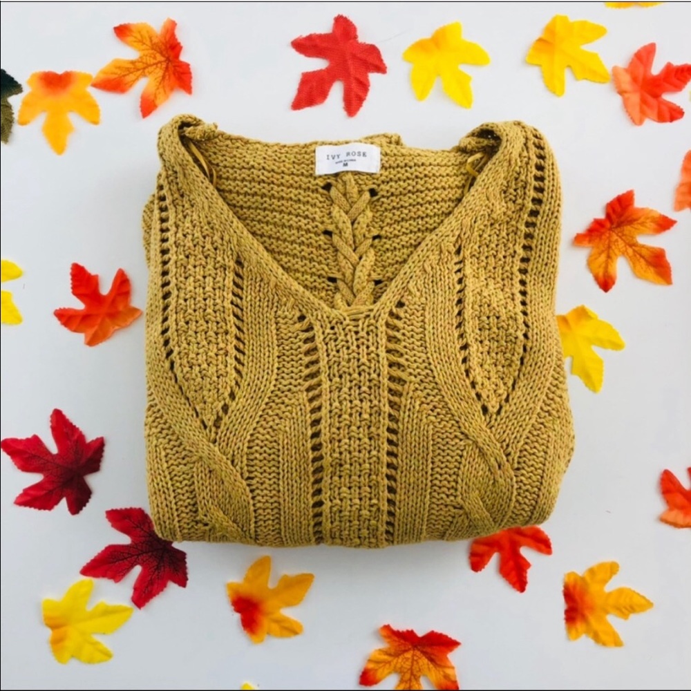 Ivy Rose Mustard Yellow Knit Sweater